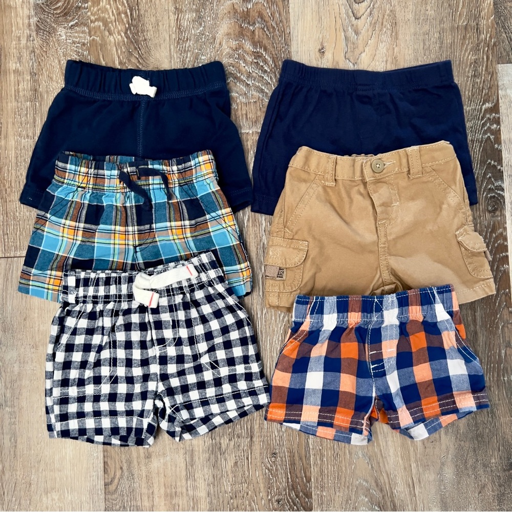 Lot of Baby Shorts Size 0-3 Months Plaid